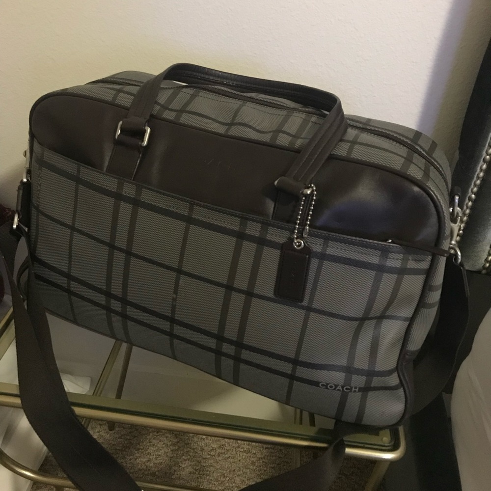 Plaid Coach Duffle Bag